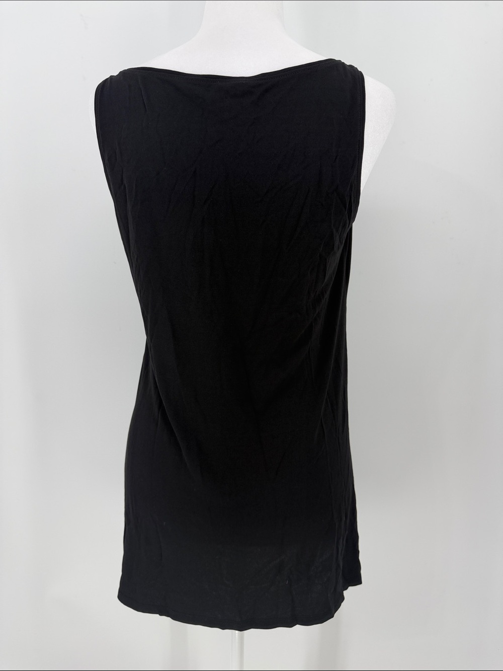 Eileen Fisher Black 100% Silk Sequin Embellished Tunic Tank Top Small - Picture 4 of 6